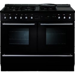 Rangemaster Toledo XT 110cm Dual Fuel 76330 Range Cooker in Gloss Black with FSD Hob